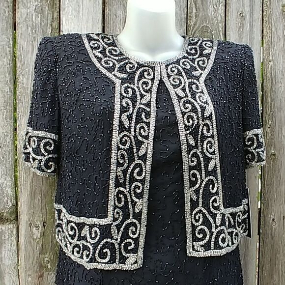 Stenay Beaded Floor Length Cocktail Dress w/Jacket - Picture 2 of 8